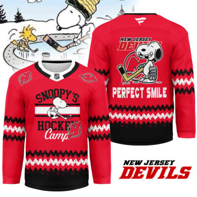 New Jersey Devils | Premium NHL Snoopy Perfect Smile Hockey Jersey