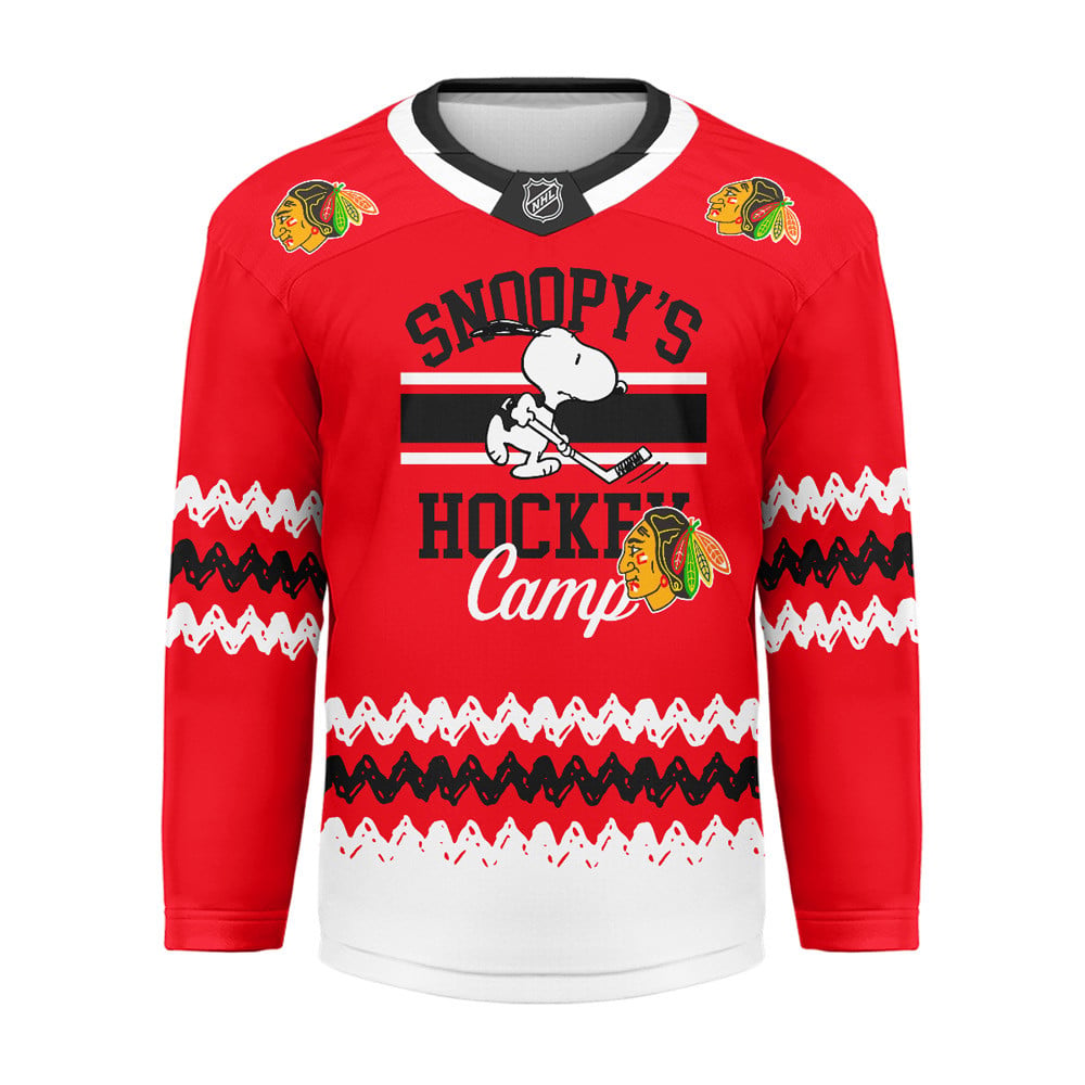Chicago Blackhawks | Premium NHL Snoopy Perfect Smile Hockey Jersey - Image 3