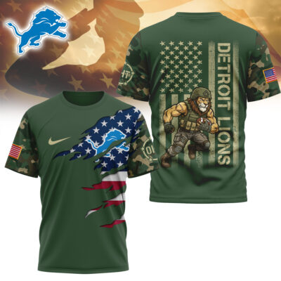Detroit Lions | Premium NFL Veteran Camo T-shirt - 2XL