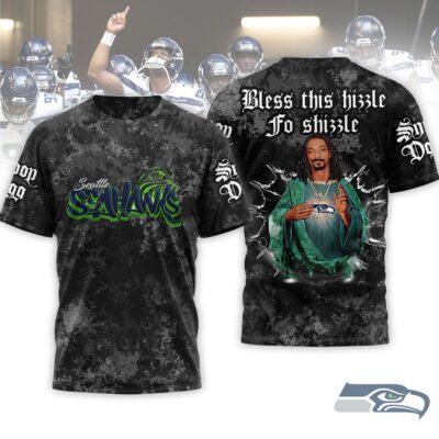 Seattle Seahawks | Premium NFL Snoop Dogg Bless this hizzle fo shizzle 3D Shirt