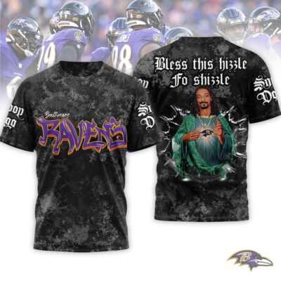 Baltimore Ravens | Premium NFL Snoop Dogg Bless this hizzle fo shizzle 3D Shirt