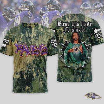 Baltimore Ravens | Premium NFL Snoop Dogg Bless this hizzle fo shizzle 3D Shirt