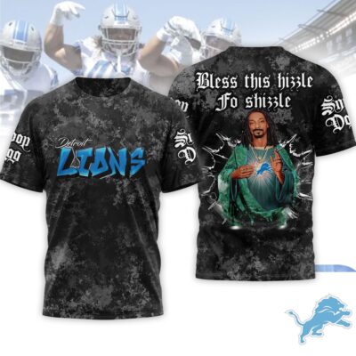 Detroit Lions | Premium NFL Snoop Dogg Bless this hizzle fo shizzle 3D Shirt