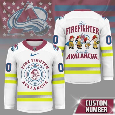 Colorado Avalanche | Premium NHL Snoopy Firefighter Hockey Jersey