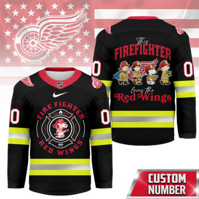 Detroit Red Wings | Premium NHL Snoopy Firefighter Hockey Jersey