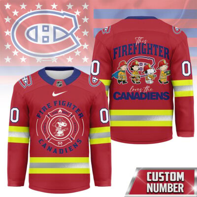 Montreal Canadiens | Premium NHL Snoopy Firefighter Hockey Jersey
