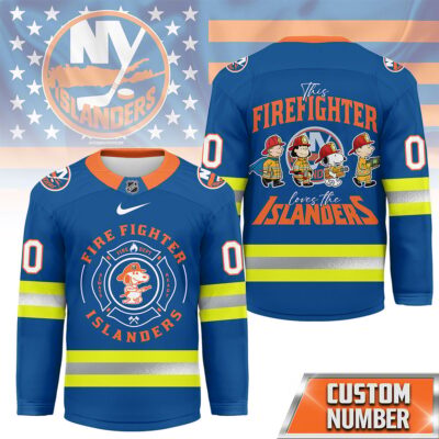 New York Islanders | Premium NHL Snoopy Firefighter Hockey Jersey