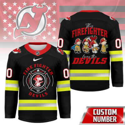 New Jersey Devils | Premium NHL Snoopy Firefighter Hockey Jersey
