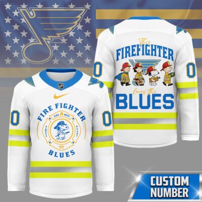 St. Louis Blues | Premium NHL Snoopy Firefighter Hockey Jersey