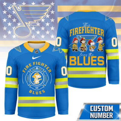 St. Louis Blues | Premium NHL Snoopy Firefighter Hockey Jersey
