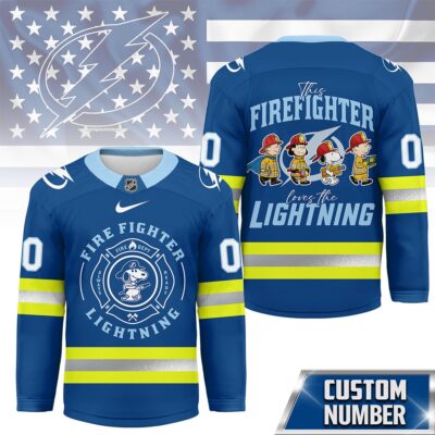Tampa Bay Lightning | Premium NHL Snoopy Firefighter Hockey Jersey