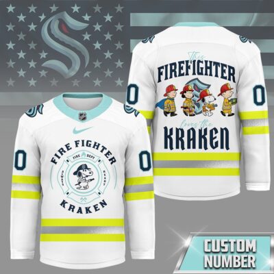 Seattle Kraken | Premium NHL Snoopy Firefighter Hockey Jersey