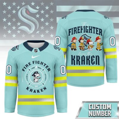 Seattle Kraken | Premium NHL Snoopy Firefighter Hockey Jersey