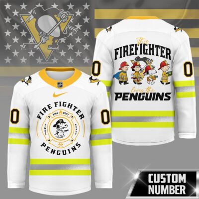 Pittsburgh Penguins | Premium NHL Snoopy Firefighter Hockey Jersey