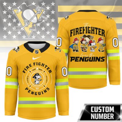 Pittsburgh Penguins | Premium NHL Snoopy Firefighter Hockey Jersey