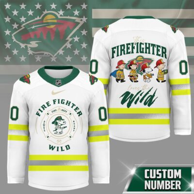 Minnesota Wild | Premium NHL Snoopy Firefighter Hockey Jersey