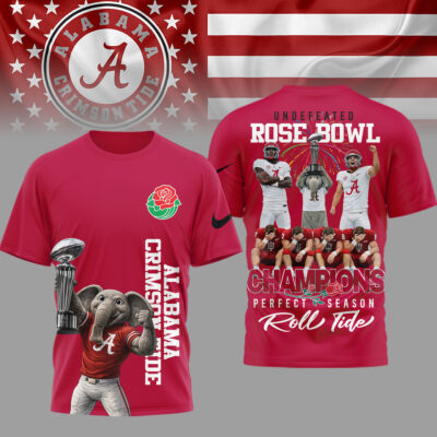 Alabama Crimson Tide | Premium NCAA Rose Bowl Champions 3D Shirt