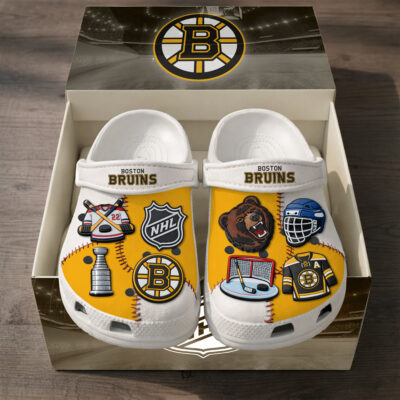 Boston Bruins | PREMIUM NHL CLOGS WITH CHARMS - 12 Kid