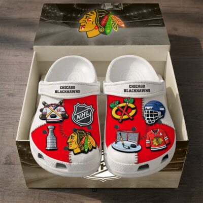 Chicago Blackhawks | PREMIUM NHL CLOGS WITH CHARMS - 13 Kid