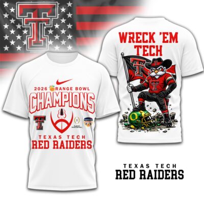 Texas Tech Red Raiders | Premium NCAA 2026 Orange Bowl Champions 3D Shirt