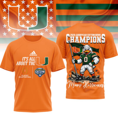 Miami Hurricanes | Premium NCAA 2026 Cotton Bowl Champions 3D Shirt