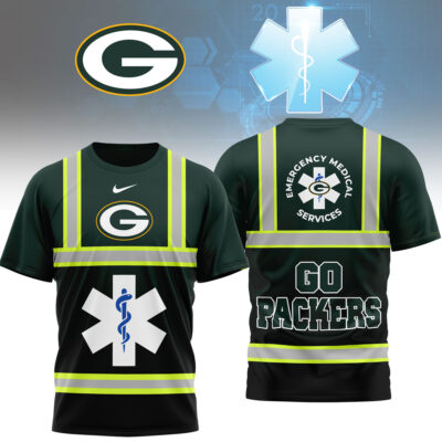 Green Bay Packers | Premium NFL National EMT & Paramedic Day 3D Shirt - 4XL