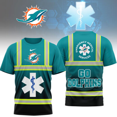 Miami Dolphins | Premium NFL National EMT & Paramedic Day 3D Shirt - S