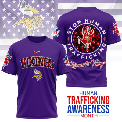 Minnesota Vikings | Premium NFL Slavery and Human Trafficking Prevention 3D Shirt
