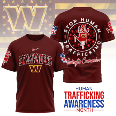 Washington Commanders | Premium NFL Slavery and Human Trafficking Prevention 3D Shirt