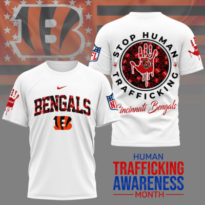 Cincinnati Bengals | Premium NFL Slavery and Human Trafficking Prevention 3D Shirt