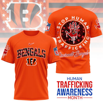 Cincinnati Bengals | Premium NFL Slavery and Human Trafficking Prevention 3D Shirt