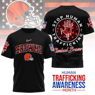 Cleveland Browns | Premium NFL Slavery and Human Trafficking Prevention 3D Shirt
