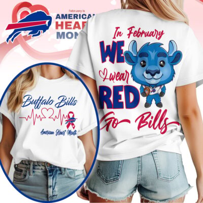 Buffalo Bills | Premium NFL American Heart Month 3D Shirt