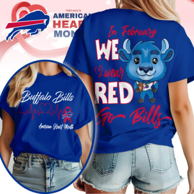 Buffalo Bills | Premium NFL American Heart Month 3D Shirt