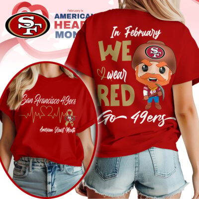 San Francisco 49ers | Premium NFL American Heart Month 3D Shirt