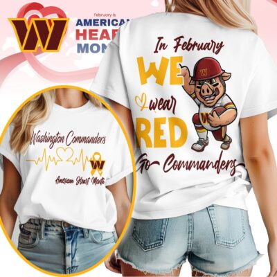 Washington Commanders | Premium NFL American Heart Month 3D Shirt