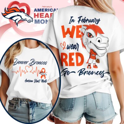 Denver Broncos | Premium NFL American Heart Month 3D Shirt