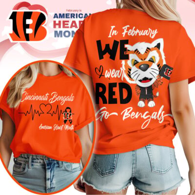 Cincinnati Bengals | Premium NFL American Heart Month 3D Shirt