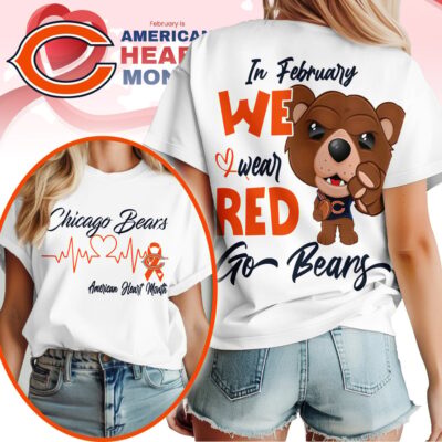 Chicago Bears | Premium NFL American Heart Month 3D Shirt