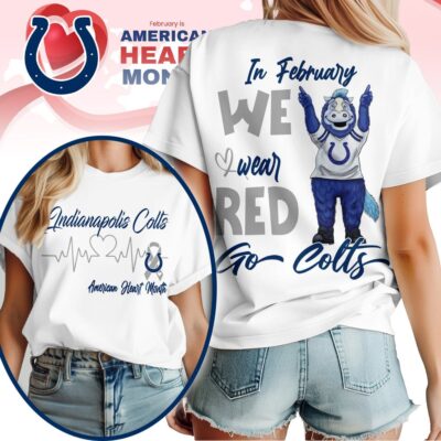 Indianapolis Colts | Premium NFL American Heart Month 3D Shirt
