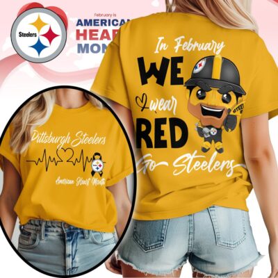 Pittsburgh Steelers | Premium NFL American Heart Month 3D Shirt