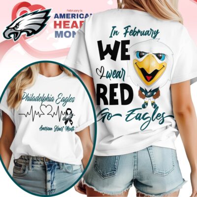 Philadelphia Eagles | Premium NFL American Heart Month 3D Shirt