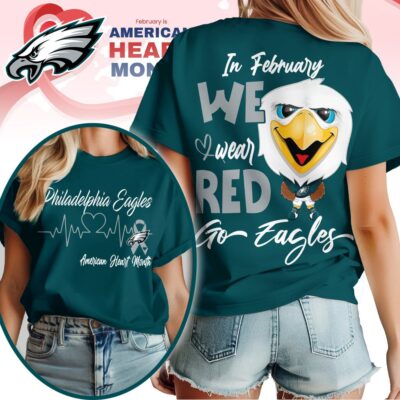 Philadelphia Eagles | Premium NFL American Heart Month 3D Shirt