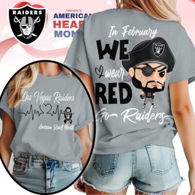 Las Vegas Raiders | Premium NFL American Heart Month 3D Shirt