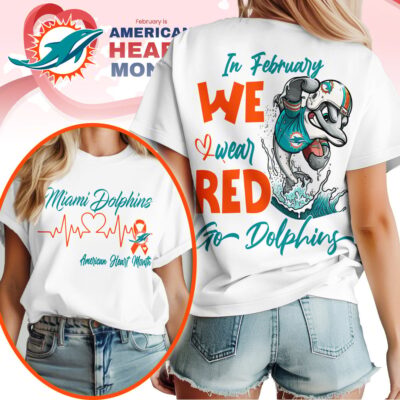 Miami Dolphins | Premium NFL American Heart Month 3D Shirt