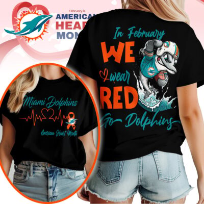 Miami Dolphins | Premium NFL American Heart Month 3D Shirt