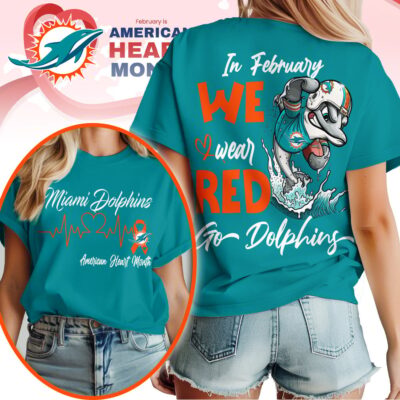 Miami Dolphins | Premium NFL American Heart Month 3D Shirt
