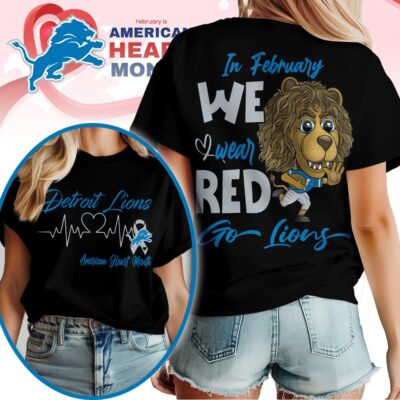 Detroit Lions | Premium NFL American Heart Month 3D Shirt