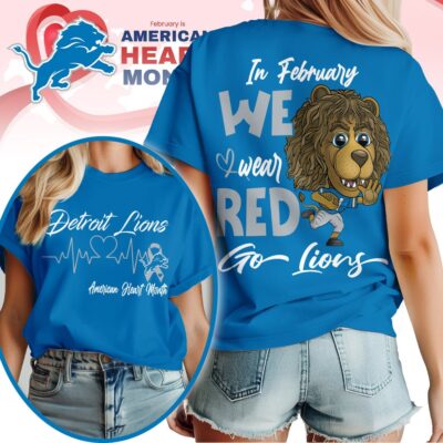 Detroit Lions | Premium NFL American Heart Month 3D Shirt