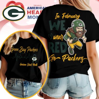 Green Bay Packers | Premium NFL American Heart Month 3D Shirt